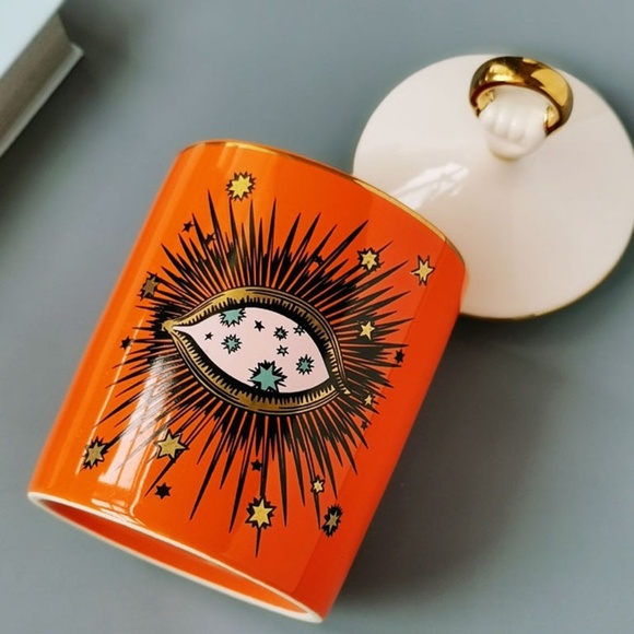 New! Orange Seeing Eye Storage Jar - Picture 3 of 6